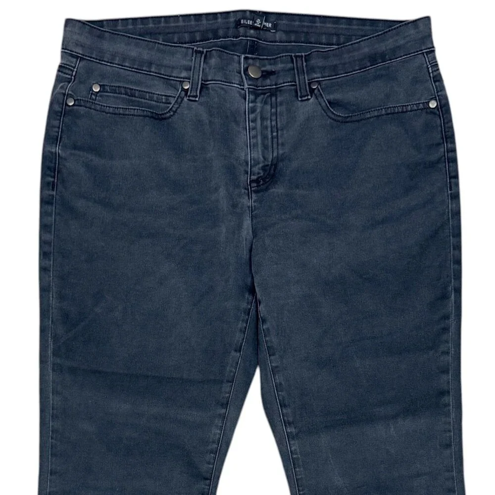 EILEEN FISHER Women's EUC Organic Cotton Slim Mid-rise Denim | Size 12‎